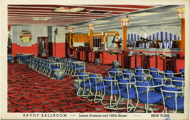 Vintage Postcard of the Savoy Ballroom interior in Harlem New York. 