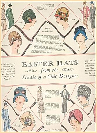 1928 Easter Hats vintage ad-1920s Fashion.