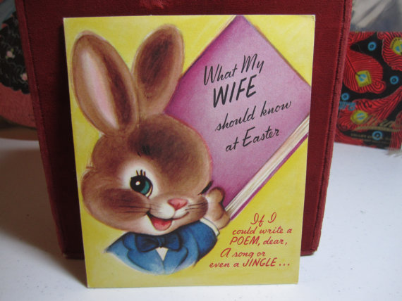 1950s vintage easter card front