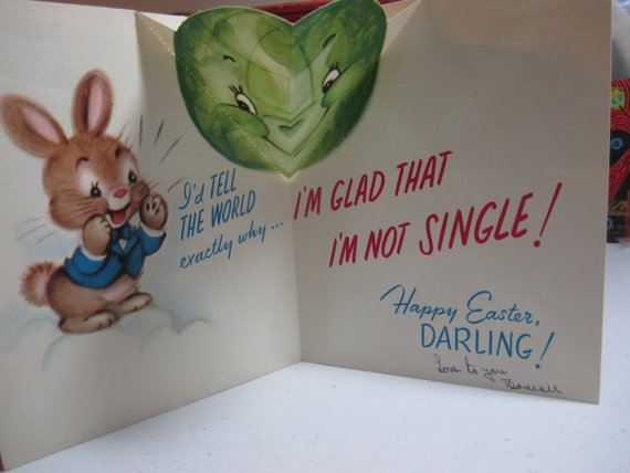 1950s vintage easter card inside