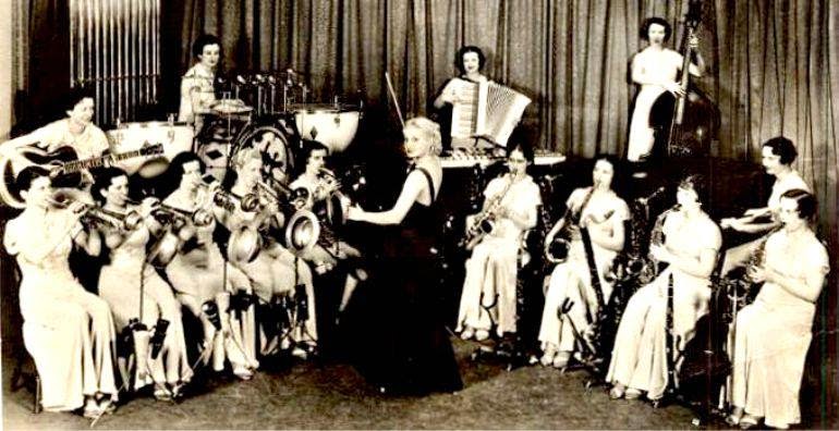 1930s Vintage PHoto of Ina ray hutton and her melodears -first all-female swing band to be recorded and filmed during the 1930's. 