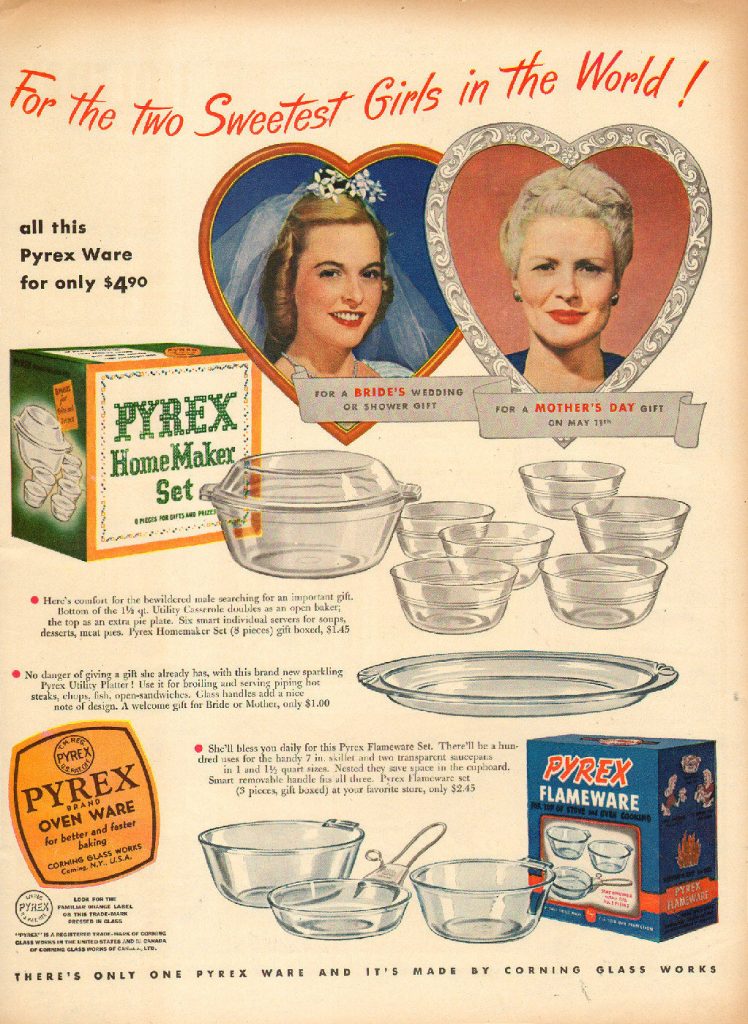 1941 vintage Kitchenware AD for Pyrex for Mothers Day-Vintage Mothers Day Ad.- Vintage Mothers Day Ad. 