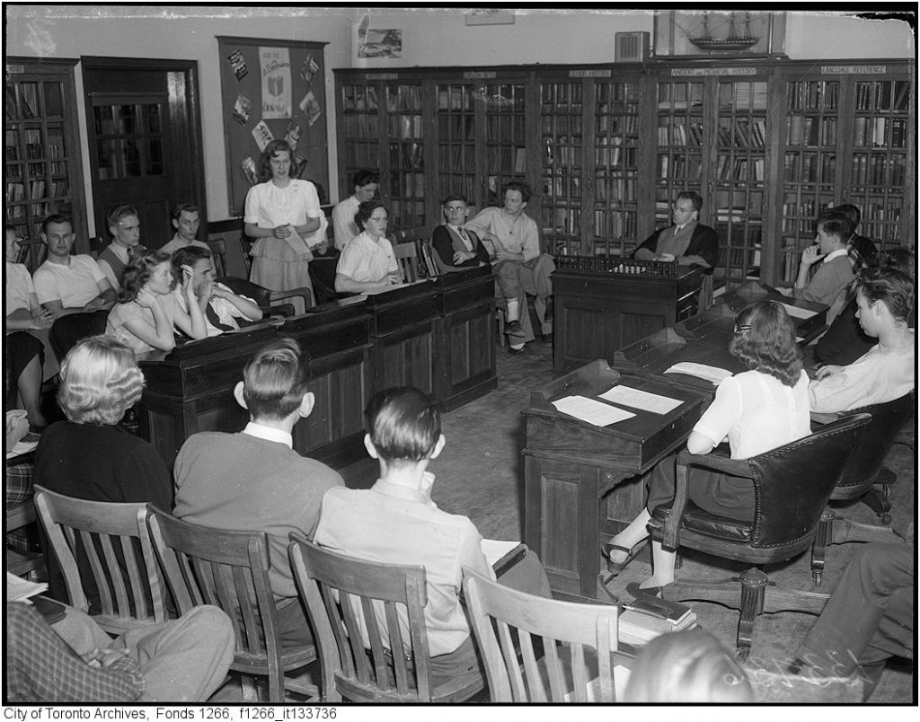 1940s vintage photo of the 1949 East York Toronto Student Panel 