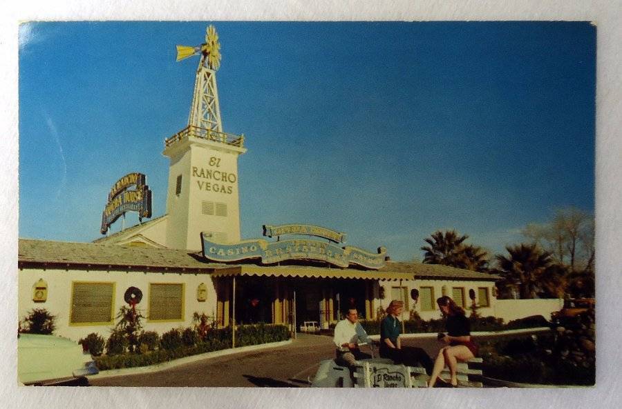 1940s vintage Postcard of the El Rancho Vegas Hotel Casino and resturant in Las Vegas