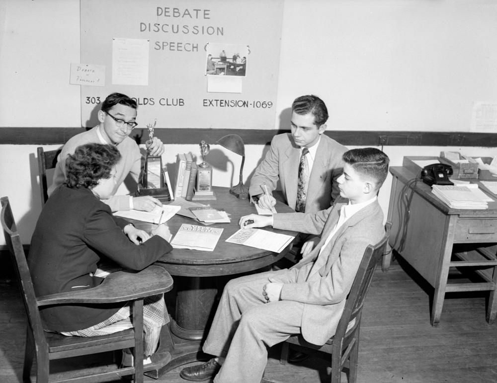 University of chicago debate group a 1950s vintage photo. 