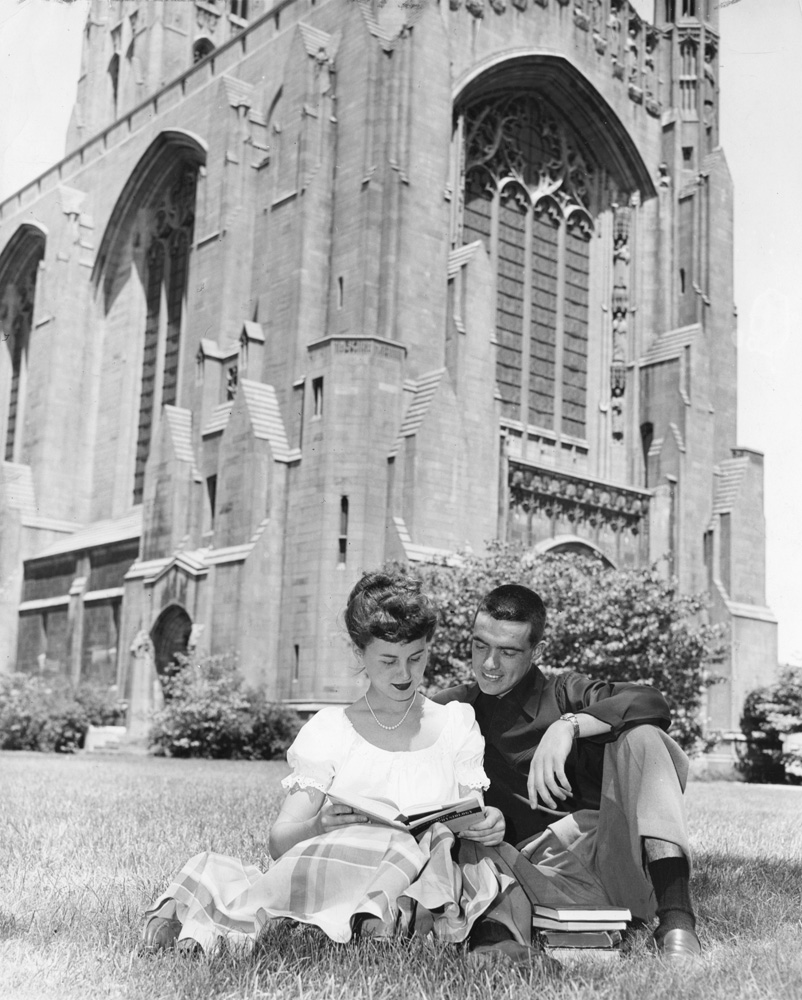 vintage image of students at university of Chicago