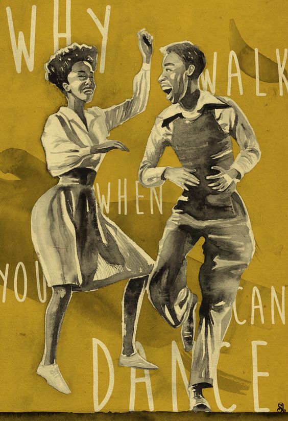 Lindy hop Illustration-Vintage Lindy Hop