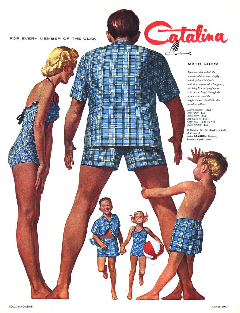 1950s vintage family swimwear Catalina Ad