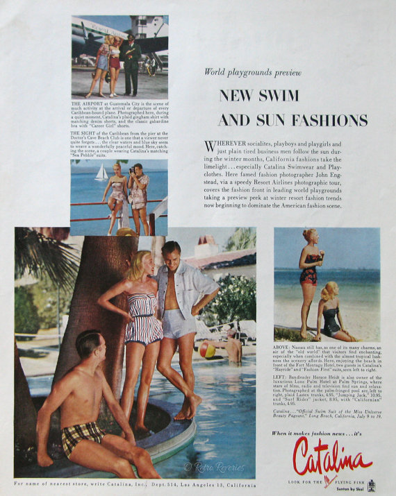 1953 Catalina vintage swimsuit ad -Fun Beach Outfit inspiration