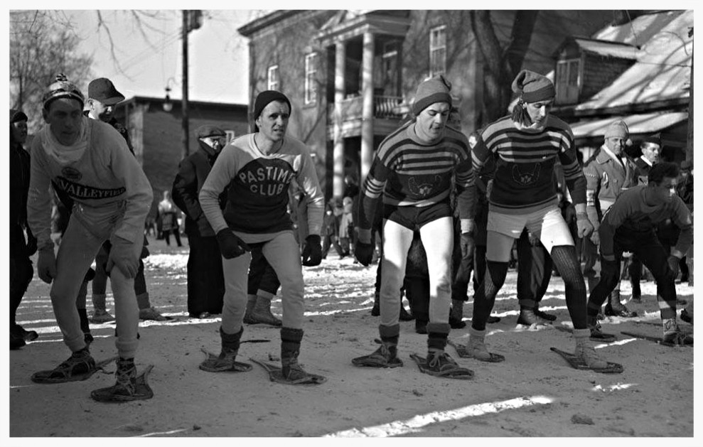 1940s Vintage Photo of a Snowshoe Tournament in Ottawa, 1948.