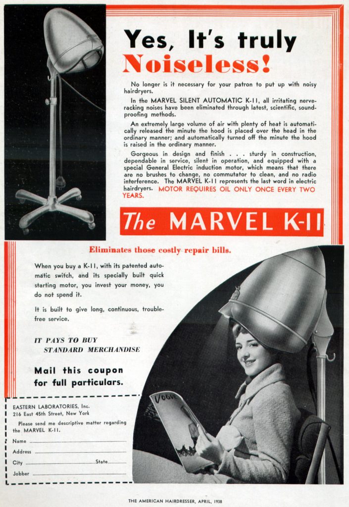 1938 vintage advertisement for hood hair dryers