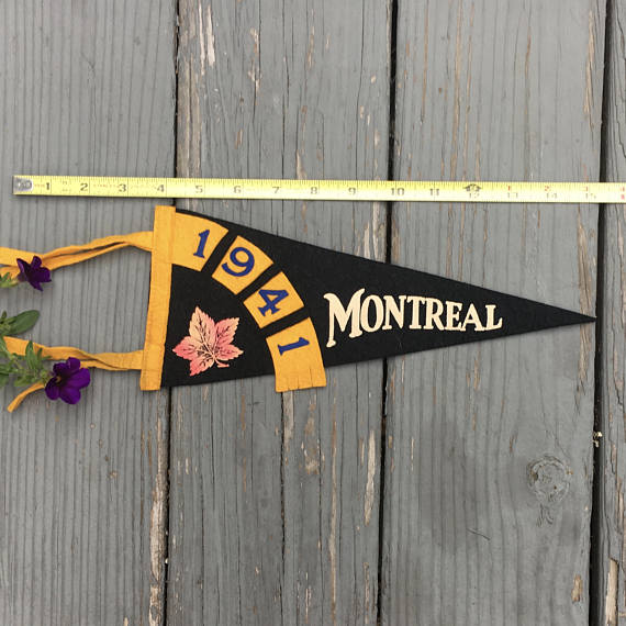 vintage 1941 montreal felt banner