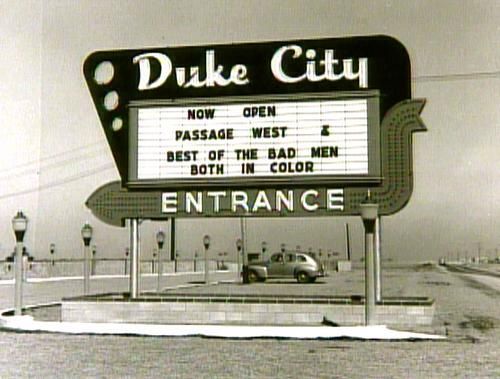 duke City Drive In Albuquerque vintage image of the Drive-In Movie Theatre Sign. 