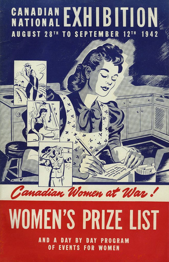 1940s Canadian Women at War CNE Program from 1942 showcasing all the ways that Canadian Women are helping the war effort. 