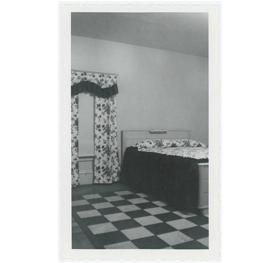 Bedroom Interior, 1955: Vintage Snapshot Photo 