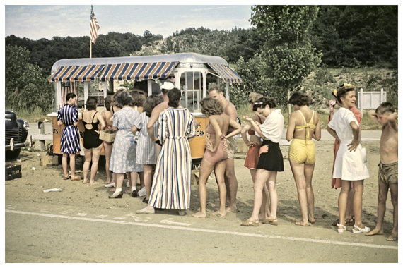 1950s Vintage Beach Photo featuring amazing 1950s Swimsuits