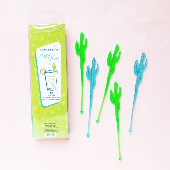 Vintage Cocktail Stirrers: Desert Cactus