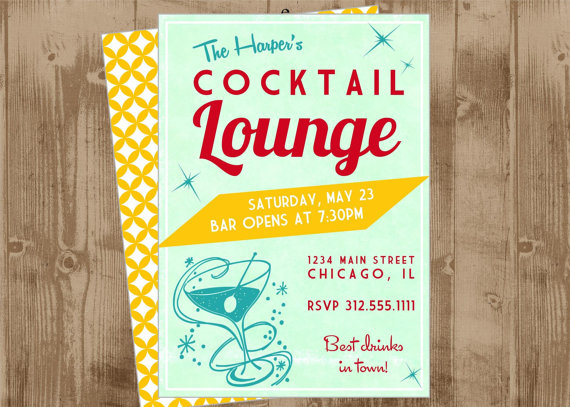 retro cocktail invite