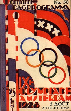 1928 summer olympics official program graphic design.