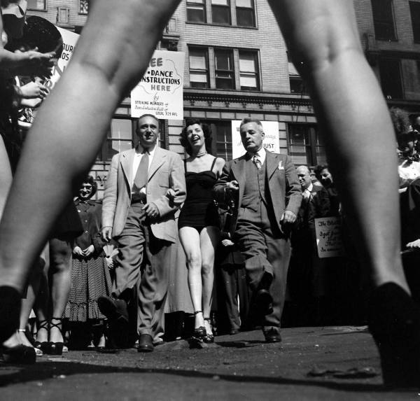 1940s Vintage Image of the Dancing Teachers Strike 1947