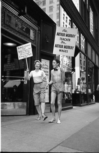 1940s Vintage Image of the Dancing Teachers Strike 1947