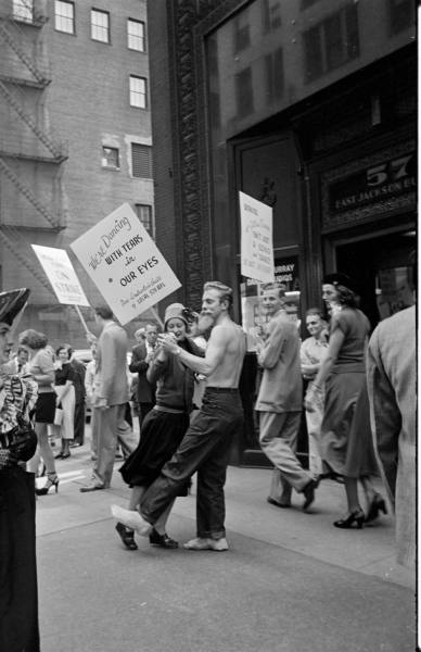 1940s Vintage Image of the Dancing Teachers Strike 1947