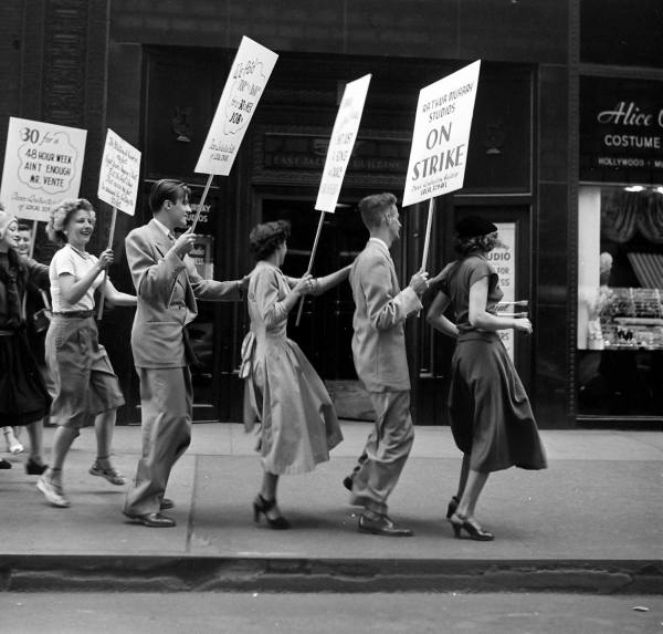 1940s Vintage Image of the Dancing Teachers Strike 1947 