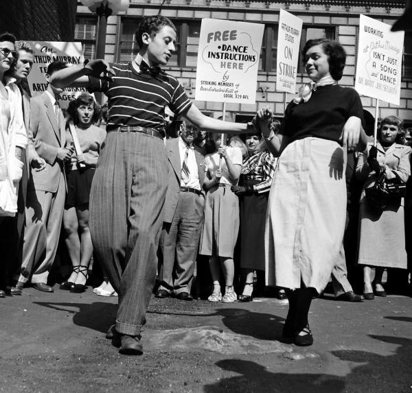 1940s Vintage Image of the Dancing Teachers Strike 1947 