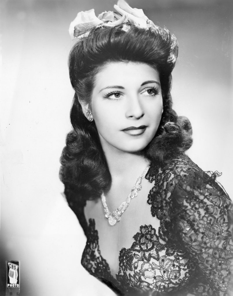 1940s Vintage Photo of Bea Wain Big Band Singer in a 1940s Dress and a 1940s Hairstyle. 