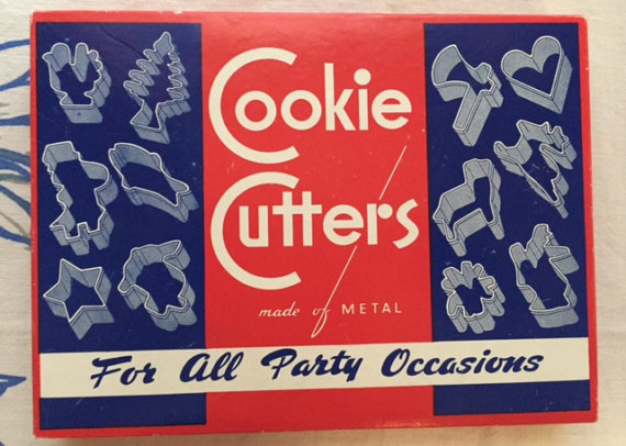 Vintage 1950's Cookie Cutters In Original Box -For all Party Occasions.