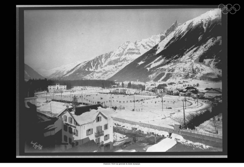 1920s Vintage Photo: 1924 Winter Olympics Stadium view Chamonix, France