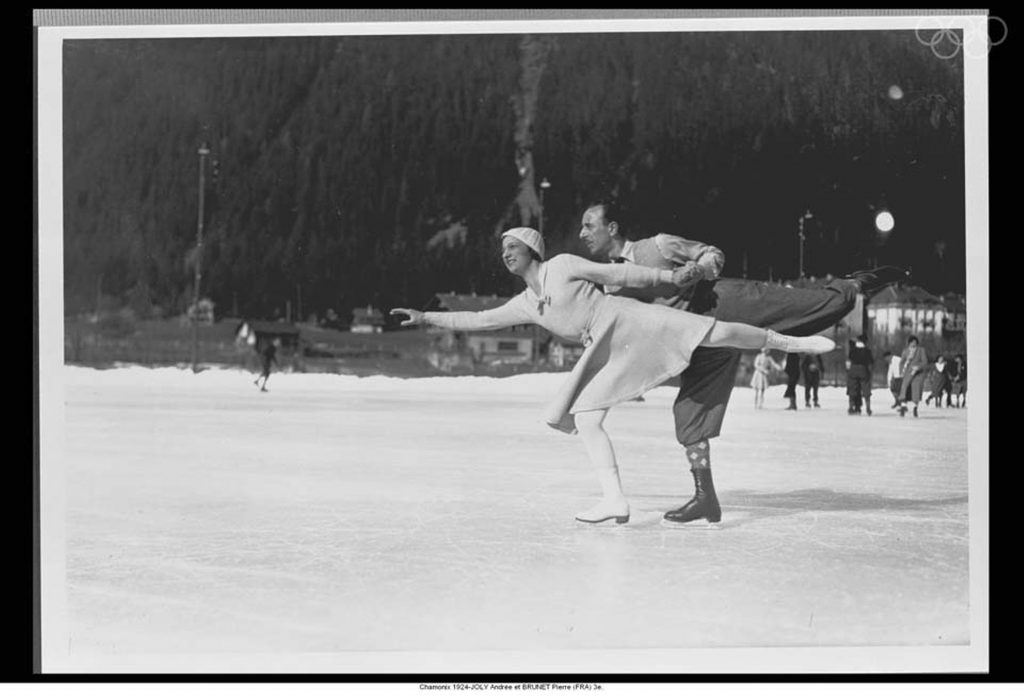 1920s Vintage Photo: BRUNET, Pierre, Chamonix 1924 France, Figure skating, Winter Olympics 