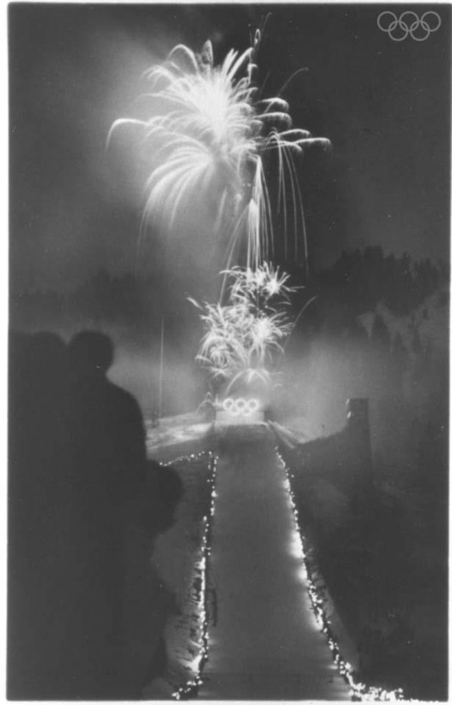 1930s Vintage Photo: Fireworks at Olympics Closing Ceremony 1936 Garmish Partenkirchen