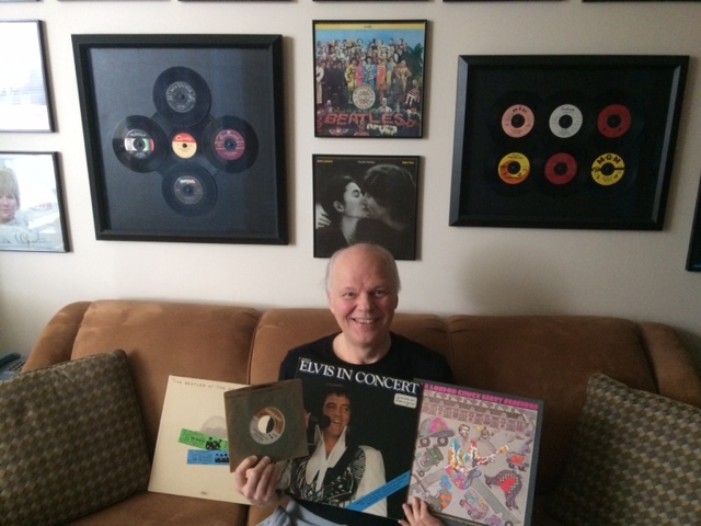 Gene Stevens of zoomer radios Vintage Favourites with vintage record collection