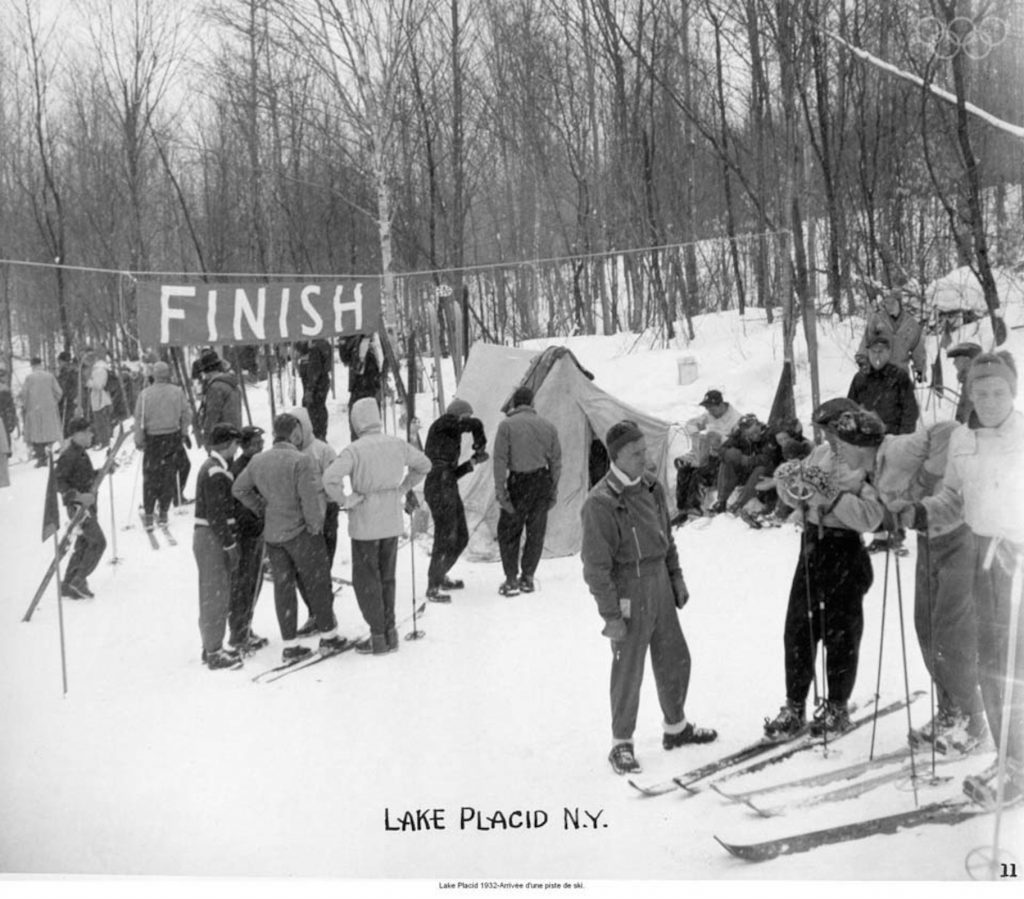 1930s Vintage Photo: Olympic Games at Lake Placid 1932-Ski trail finish line