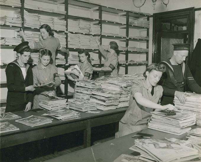 1940s Vintage Photo of the Magazine Department of the Naval Reading Service in Halifax Canada -1940.