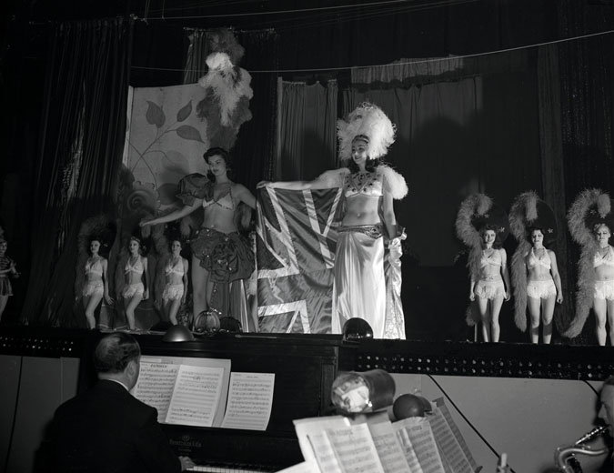 1940s Vintage Photo of women performing in the Marcus Dance Show in Halifax, Nova Scotia for the Troops during WW2. 