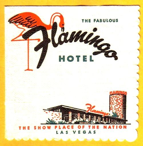 Vintage Las Vegas ~ Flamingo hotel cocktail napkin "The Show Place of the Nation".