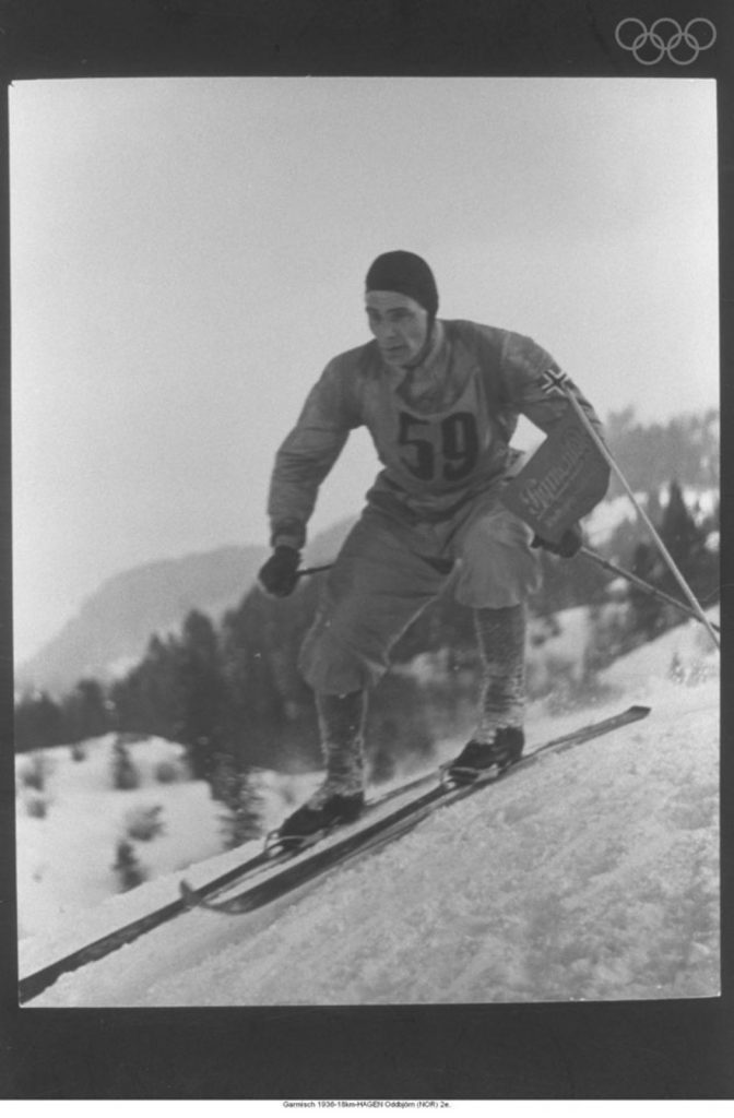 1930s Vintage Photo: alpine skiing olympics games 1936 at Garmish-Partenkirchen, Germany- HAGEN Oddbjorn