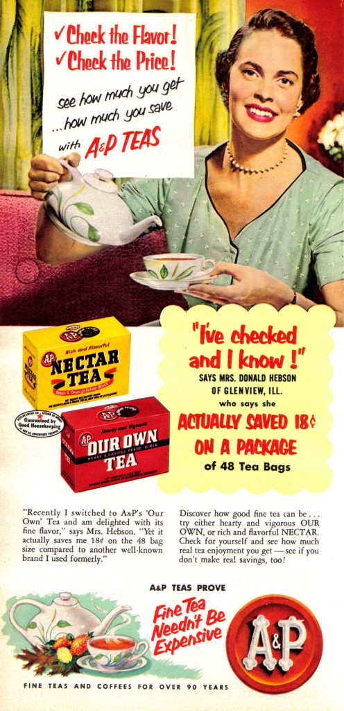 A&P Vintage Tea Advertising 1950s