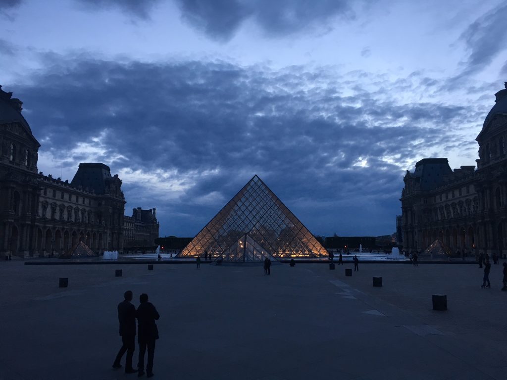 Louvre, Paris France at Night