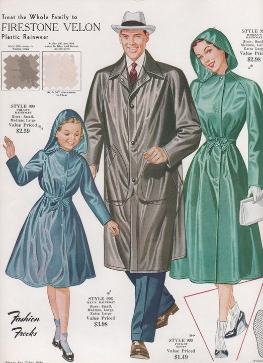 1950s raincoats for the whole family vintage ad