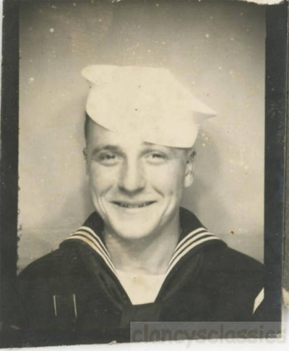 1940s photobooth image of a sailor in 1944. 