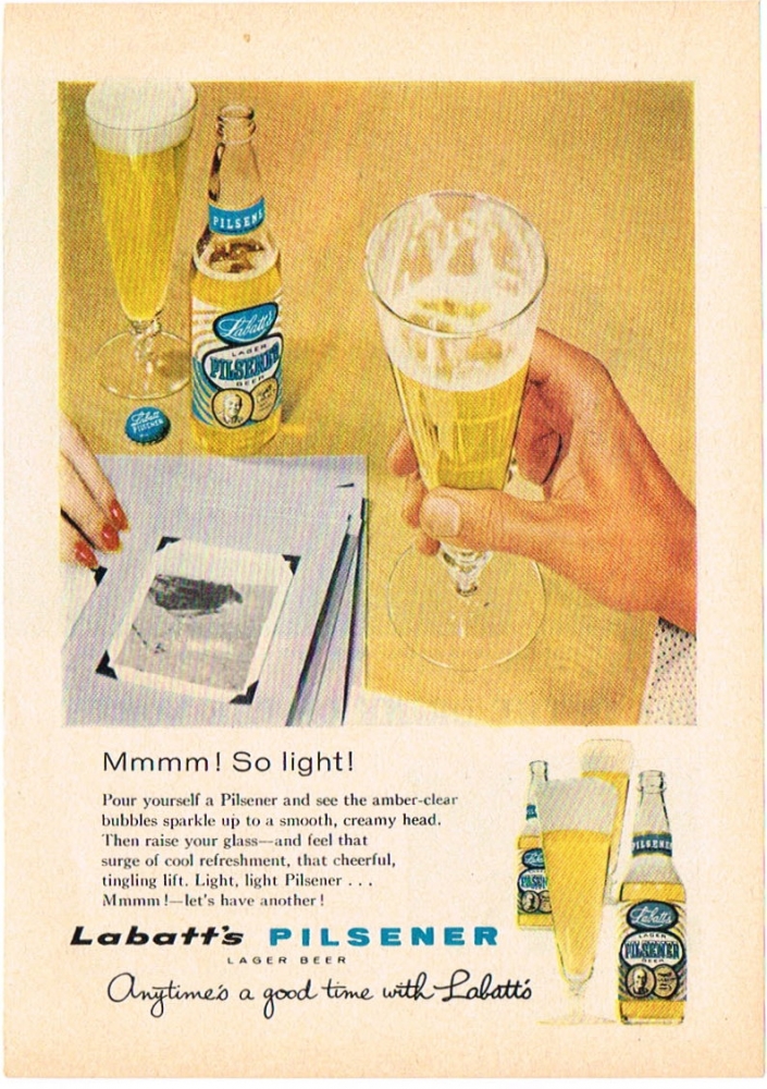 1950s Vintage Ad for Labatt Pilsener Beer from 1955. 