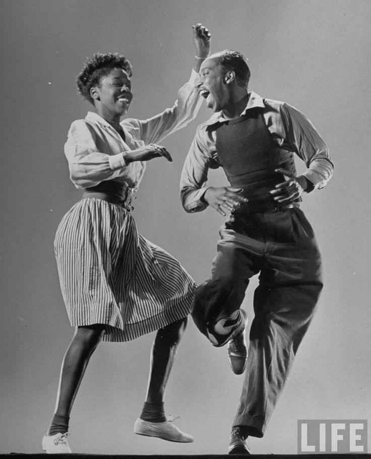 1940s Vintage Photo: Original swing dancers Willa Mae Ricker & Leon James, dance the Lindy Hop for Life Magazine in April 23rd, 1943.