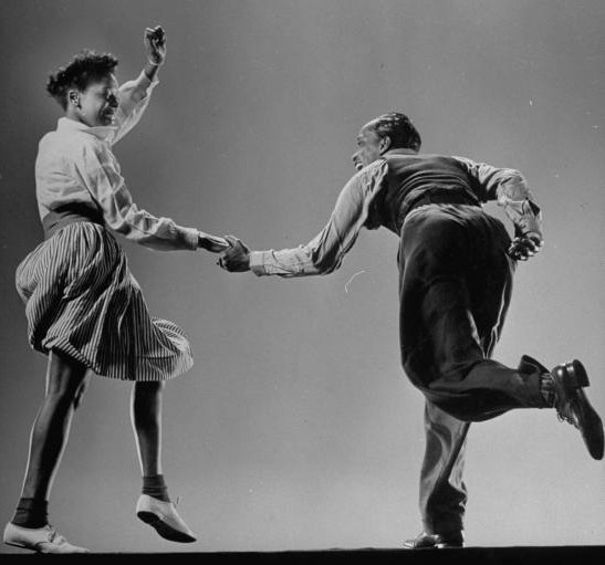 1940s Vintage Photo: Original swing dancers Willa Mae Ricker & Leon James, dance the Lindy Hop for Life Magazine in April 23rd, 1943.