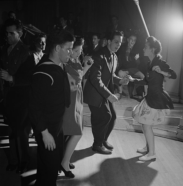 1940s Vintage Photo: Washington, D. C. Jitterbugs at an Elk's Club dance, 1943.