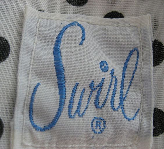 Swirl 1950's vintage Dress brand. Vintage Garment Label