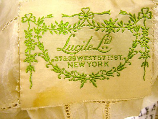 Vintage Lucile Dress Garment Label 1916-1917