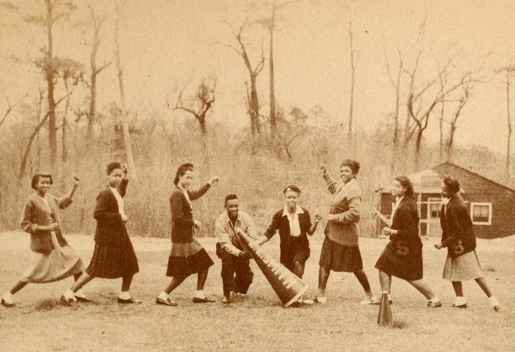 1940s Black Cheerleaders vintage photo: E.E.Smith Senior High School 1948 Vintage Yearbook photos